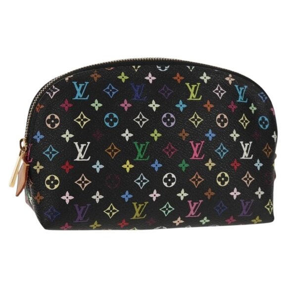 LOUIS VUITTON Monogram Multicolor Pochette Pouch Black M47355 LV Auth 146126V - Picture 1 of 16